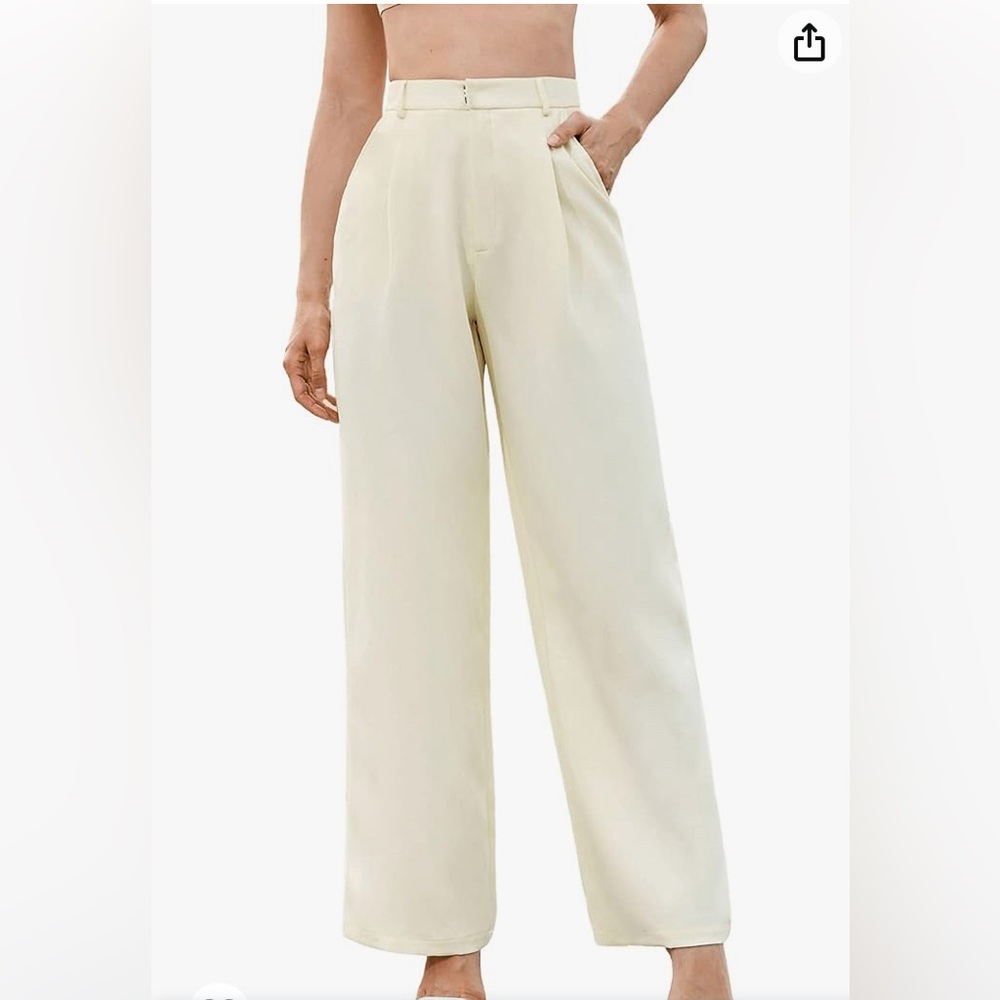 NWT SweatyRocks Women's Elegant High Waist Solid Long Pants Office Trousers
